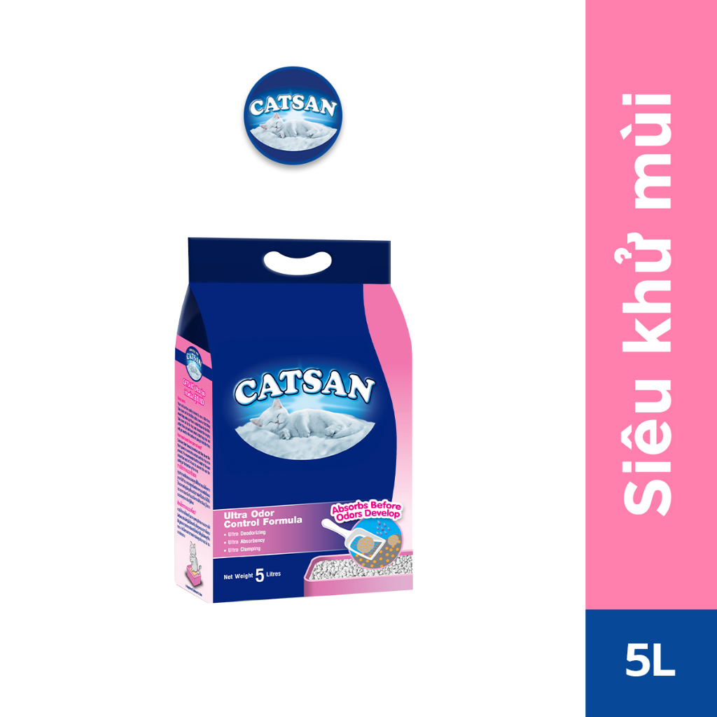Cát Vệ Sinh Cho Mèo CATSAN, 5L. Cát Vệ Sinh Siêu Khử Mùi Cho Mèo Mọi