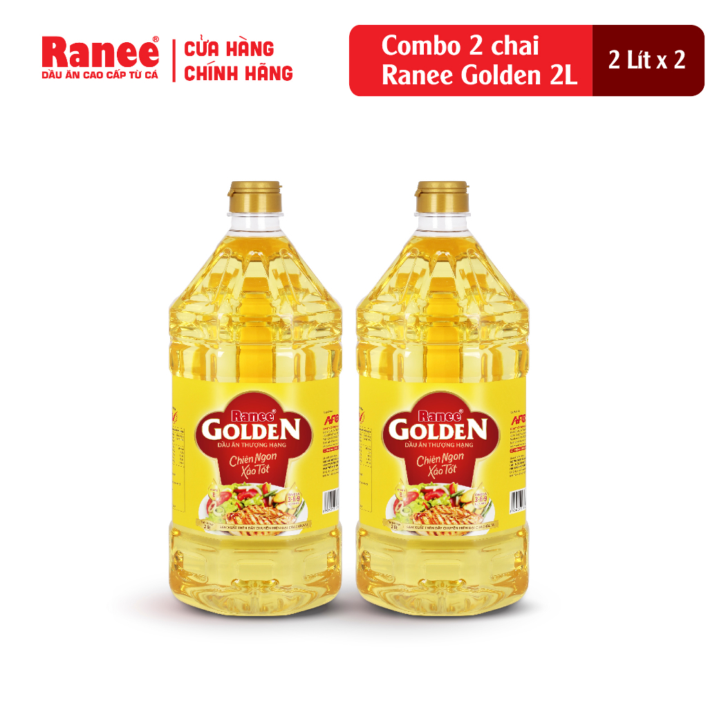 {Đơn 199k tặng hộp bơ } Combo 2 chai dầu ăn Ranee Golden 2 lít (2 lít ...