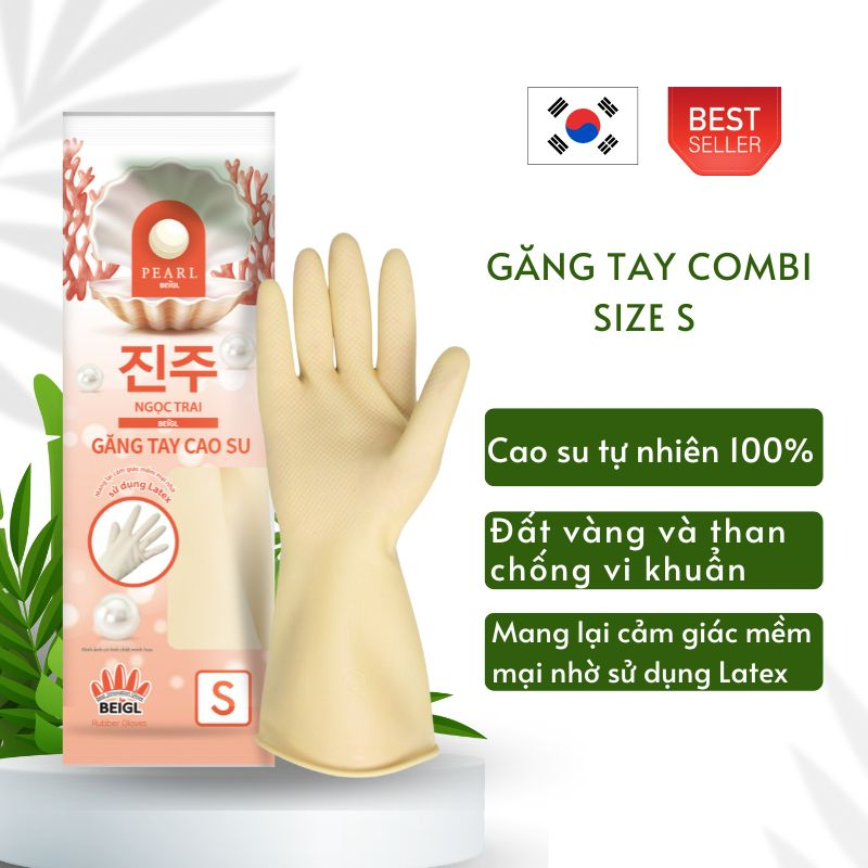 Găng Tay Cao Su Rửa Chén Tay Lửng Ngọc Trai Size S Thương Hiệu BEIGL ...
