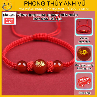 Vòng phong thủy chỉ đỏ may mắn - Vòng đeo tay hình con giáp tuổi mão - bảo hành 12 tháng