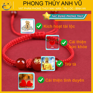 Vòng phong thủy chỉ đỏ may mắn - Vòng đeo tay hình con giáp tuổi mão - bảo hành 12 tháng