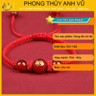 Vòng phong thủy chỉ đỏ may mắn - Vòng đeo tay hình con giáp tuổi mão - bảo hành 12 tháng