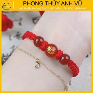 Vòng phong thủy chỉ đỏ may mắn - Vòng đeo tay hình con giáp tuổi mão - bảo hành 12 tháng