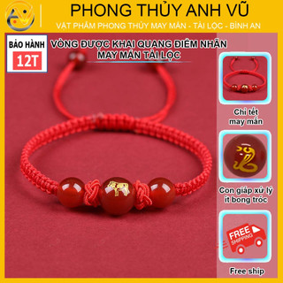 Vòng phong thủy chỉ đỏ may mắn - Vòng đeo tay hình con giáp tuổi sửu - bảo hành 12 tháng