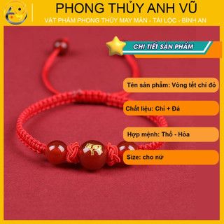 Vòng phong thủy chỉ đỏ may mắn - Vòng đeo tay hình con giáp tuổi sửu - bảo hành 12 tháng