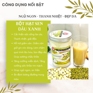 Bột Hạt Sen Đậu Xanh nguyên chất Senfarm - giúp ngủ ngon, thanh nhiệt