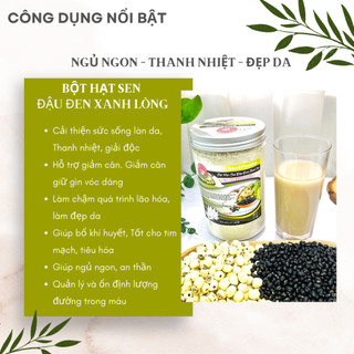 Bột Hạt Sen, Đậu Đen Xanh Lòng nguyên chất Senfarm - Không đường