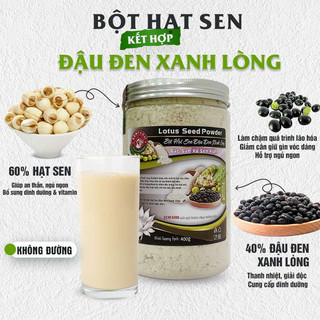 Bột Hạt Sen, Đậu Đen Xanh Lòng nguyên chất Senfarm - Không đường