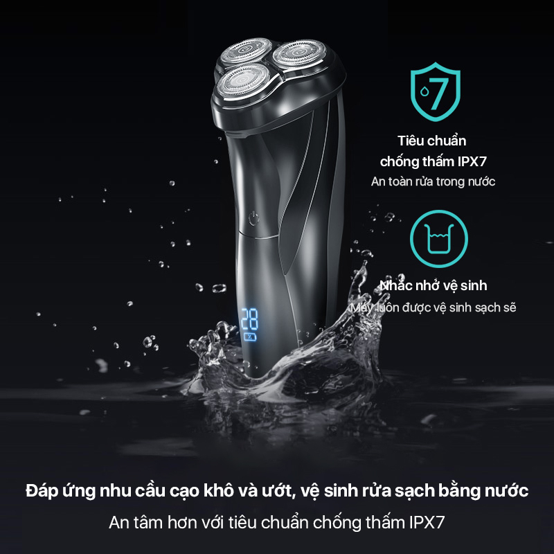 Ảnh Máy cạo râu Enchen Blackstone 3, máy cạo râu chống nước IPX7, pin sạc, lưỡi dao nổi 3D - BH 6 tháng 3