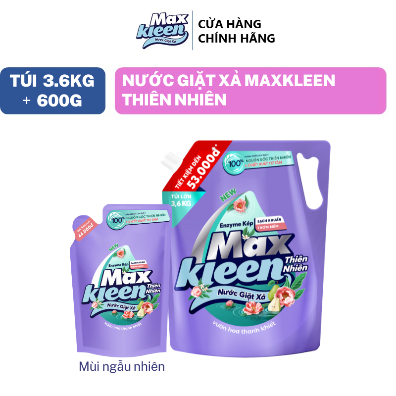 Ảnh Combo Túi Nước Giặt Xả Thiên Nhiên 3.6kg + Túi Nước Giặt Xả 600g MaxKleen (ngẫu nhiên) 2