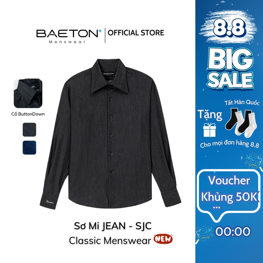 Áo sơ mi nam form Slimfit chất liệu Jean Denim Lụa cao cấp thương hiệu ...