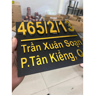 BẢNG, BIỂN SỐ NHÀ. Alu xước bạc + Mica, số nổi đế mica trong, ngoài trời
