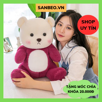 Gấu bông Cosplay gấu dâu- Gấu bông Lena Bear mặc áo cosplay Gấu Dâu Lotso, Gấu Lena Sang Trọng - SANBEO.VN