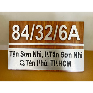 BẢNG, BIỂN SỐ NHÀ. Alu xước bạc + Mica, số nổi đế mica trong, ngoài trời