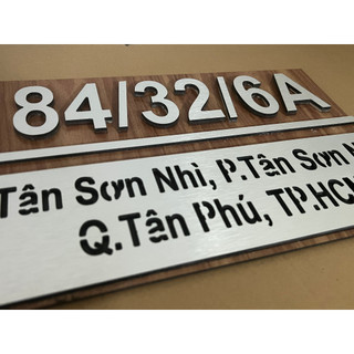 BẢNG, BIỂN SỐ NHÀ. Alu xước bạc + Mica, số nổi đế mica trong, ngoài trời