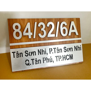 BẢNG, BIỂN SỐ NHÀ. Alu xước bạc + Mica, số nổi đế mica trong, ngoài trời