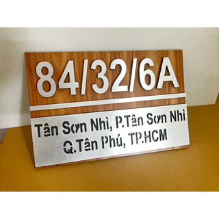 BẢNG, BIỂN SỐ NHÀ. Alu xước bạc + Mica, số nổi đế mica trong, ngoài trời