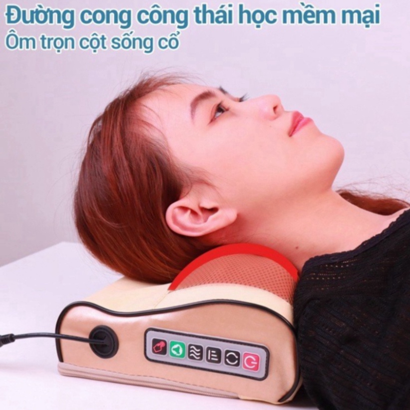 Gối Massage Cổ Vai Gáy, Gối Massage HồNg NgoạI 20 Bi Cao Cấp,Gôi Hỗ Trợ Mát Xa Toàn Thân MÃ: 953