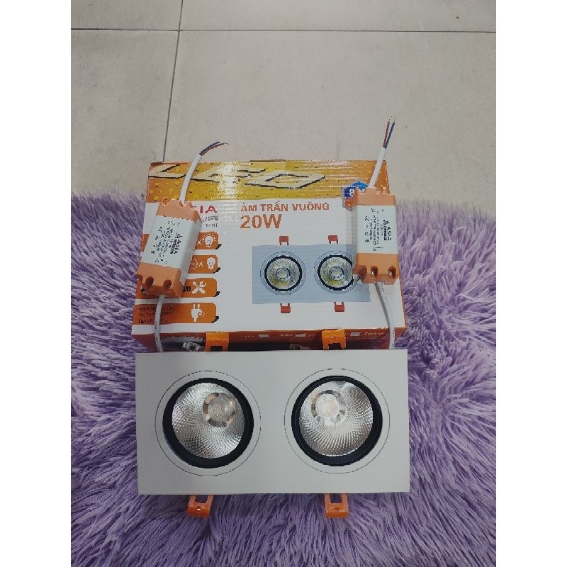 Đèn âm trần đôi ASIA 2 x 10w (Chính hãng bh 2 năm) | Shopee Việt Nam