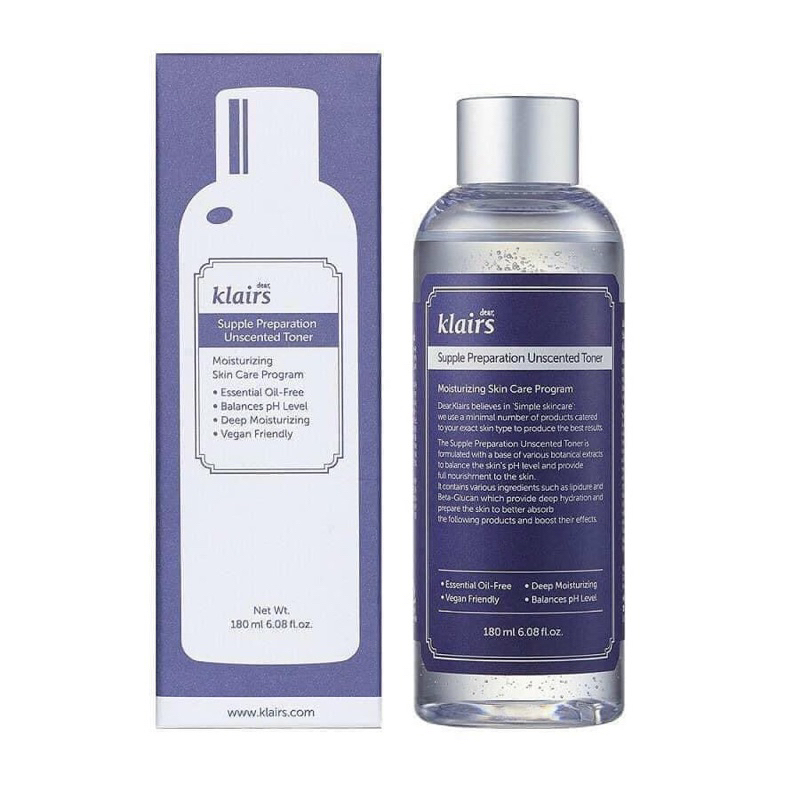 [HÀNG CTY CÓ TEM PHỤ] TONER CẤP ẨM KLAIRS SUPPLE PREPARATION FACIAL 180ML