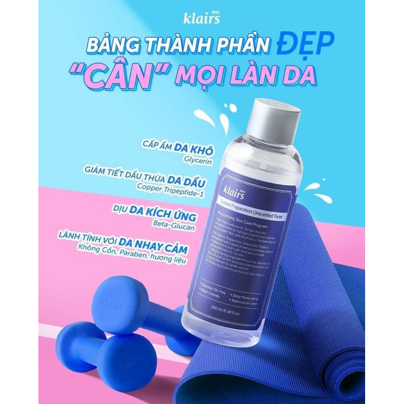 [HÀNG CTY CÓ TEM PHỤ] TONER CẤP ẨM KLAIRS SUPPLE PREPARATION FACIAL 180ML
