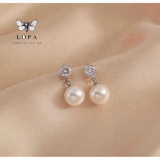 Khuyên tai bạc nữ LoPa dáng nụ đá hat chai nhẹ nhàng xinh xắn