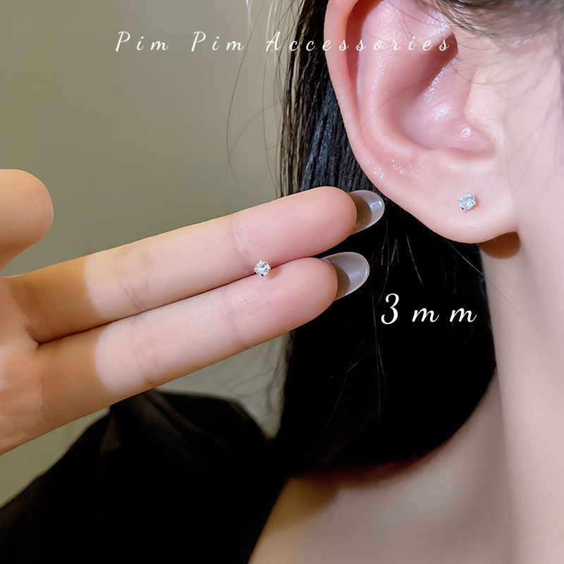 Bộ 3 đôi bông tai nụ nhỏ nhắn cá tính khuyên tai nữ Hàn Quốc trẻ trung phụ  kiện thời trang