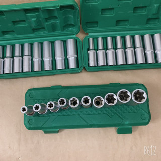 Bộ Khẩu E 1/2 Dài, 10 Chi Tiết E8-E24, Siêu Cứng, Độ Bền Cao