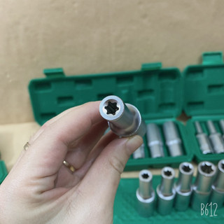 Bộ Khẩu E 1/2 Dài, 10 Chi Tiết E8-E24, Siêu Cứng, Độ Bền Cao