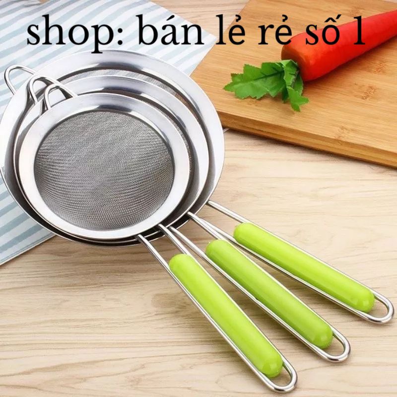 (combo 2)Rây Lọc Viền Inox Cán Xanh Cao Cấp siêu mịn | Shopee Việt Nam