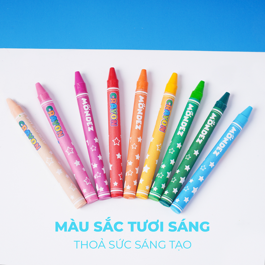Hộp Sáp 24 Màu MONDEZ, Màu Tươi Sáng, Chất Liệu Bám Giấy Tốt Phù Hợp Cho Bé M50006