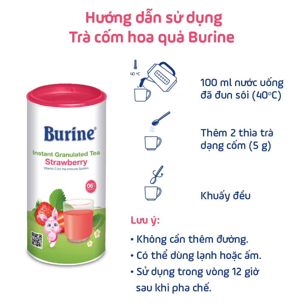 Ảnh Trà cốm hoa quả Burine - Vị Dâu tây giúp hỗ trợ giảm viêm nhiễm, tăng đề kháng (Bé từ 6 tháng)_HiPP 3