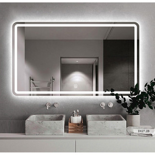 Gương led cảm ứng chữ nhật treo ngang - dọc đều được, gương phòng tắm, bàn trang điểm kích thước 60x40