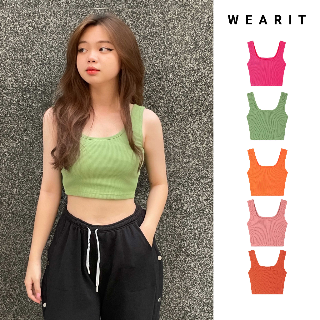 Áo croptop hai dây WEARIT kiểu dây bản to, chất liệu co dãn thoáng mát