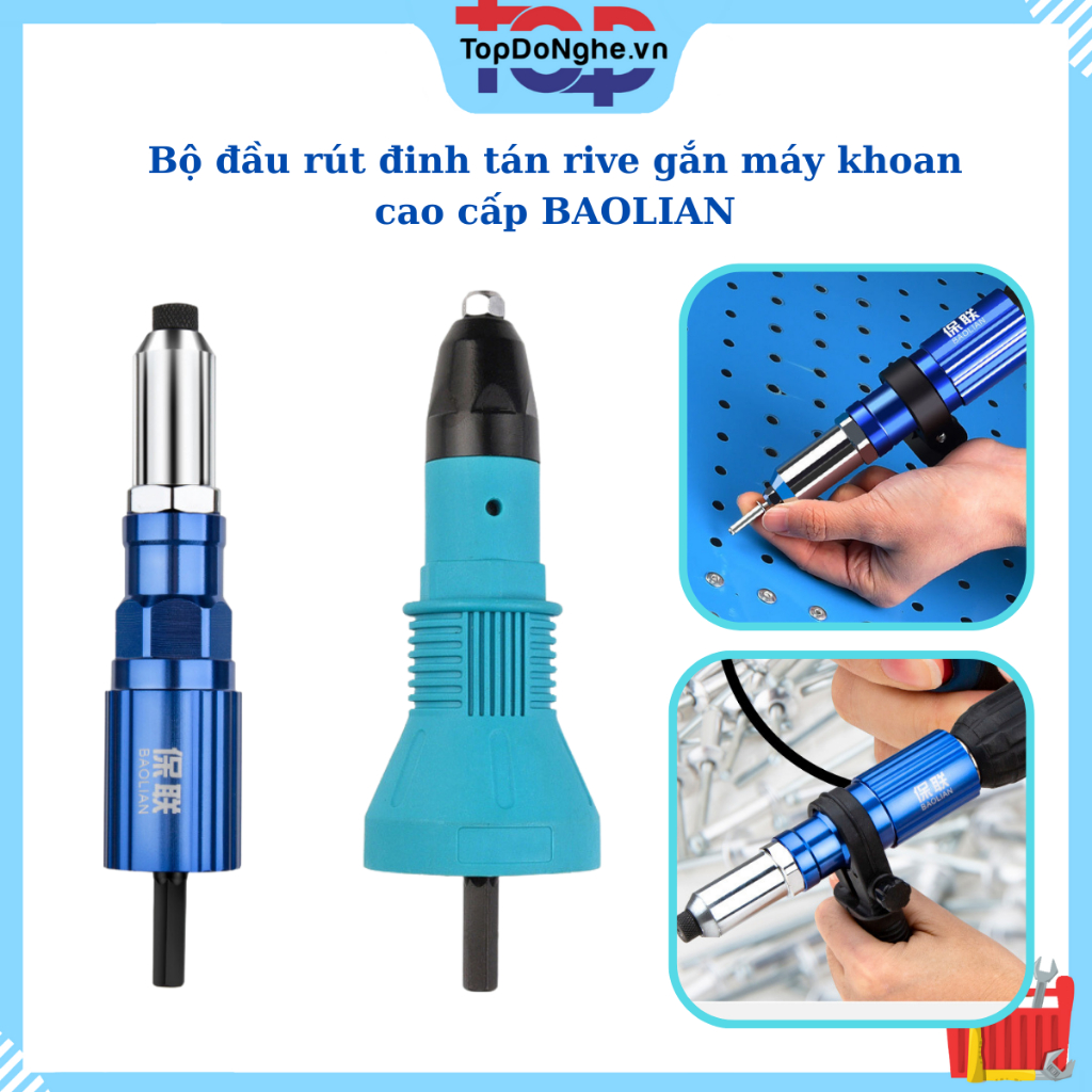 Bộ đầu rút đinh tán rive gắn máy khoan cao cấp BAOLIAN | Shopee Việt Nam