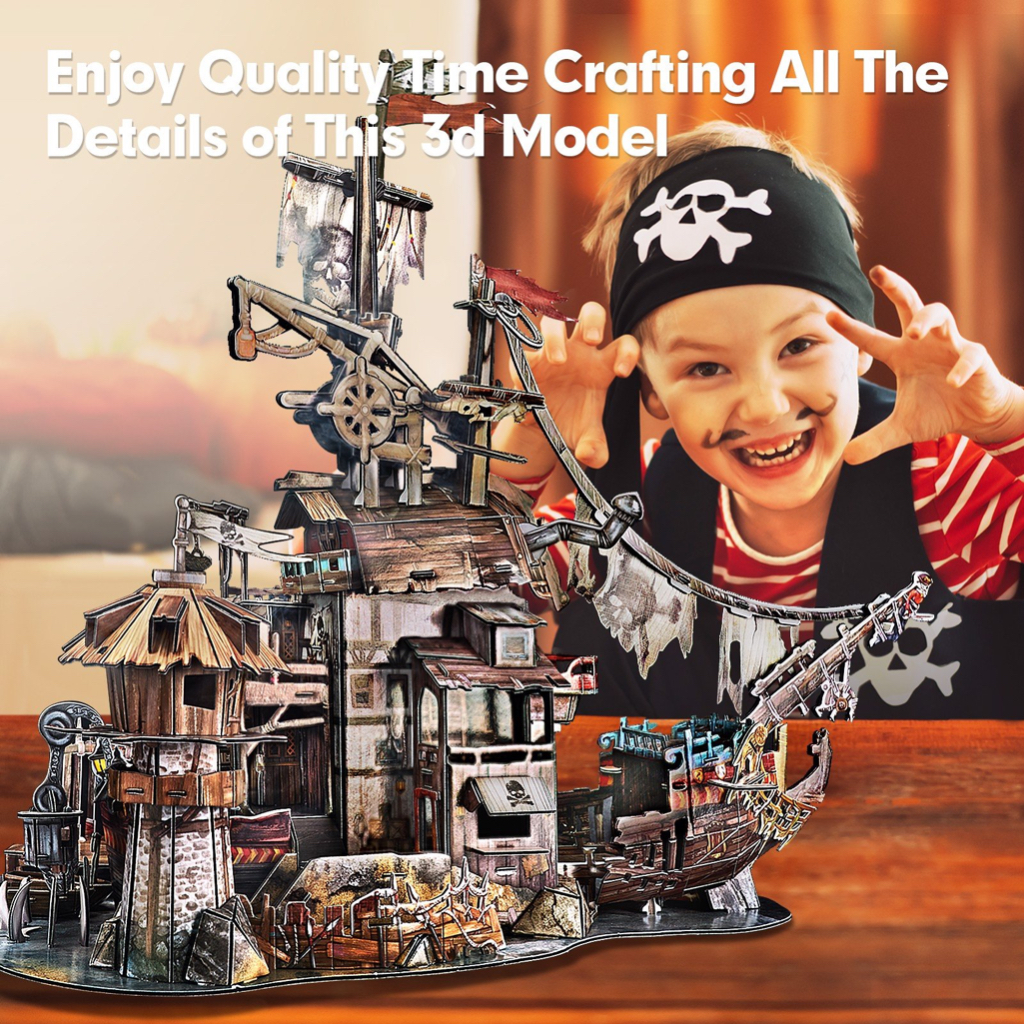 Ảnh Mô Hình Giấy 3D Lắp Ráp CubicFun Tortuga Pirate Bay T4039h (218 mảnh) - PP050 3