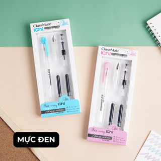 Bút Máy Ngòi Trơn ICHI CLASSMATE Hạn Chế Tắc Mực, Thân Bút Bằng Nhựa Siêu Nhẹ Thay Ống Mực Cho Bé Tập Viết FP100