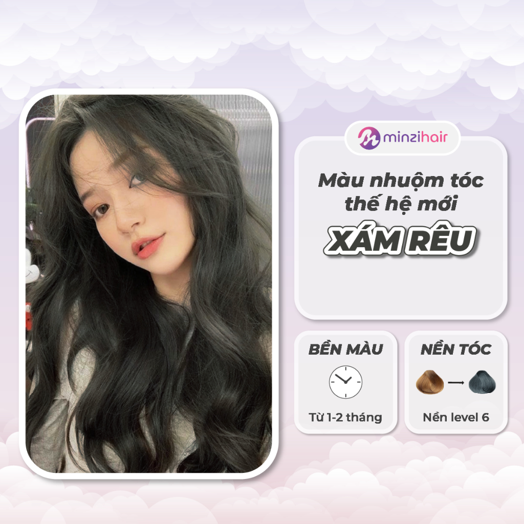 Thuốc nhuộm tóc Màu Xám Rêu Thế Hệ Mới - Không Cần Tẩy Tóc - Minzihair ...