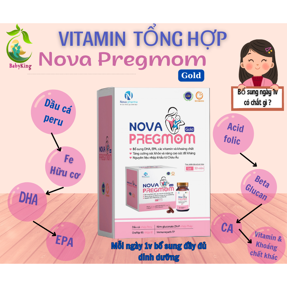 Vitamin tổng hợp Nova Pregmom mẹ bầu, sau sinh Shopee Việt Nam