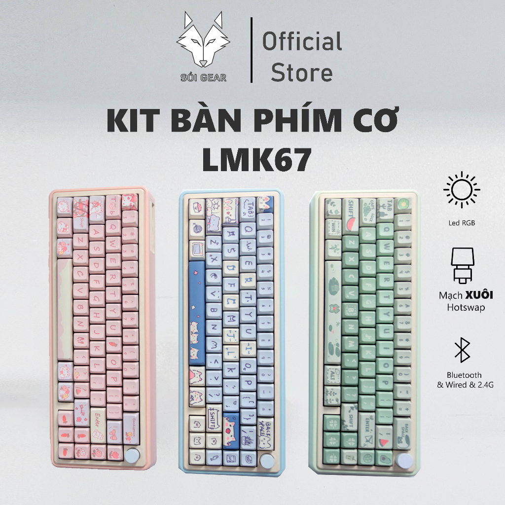 [HỎA TỐC HN - HCM] Bộ kit bàn phím cơ LMK67 | Case Nhôm CNC | Hotswap ...