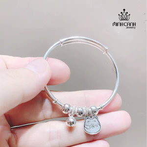 Vòng Bạc 3 Bi Mix Con Giáp Khắc Tên Cho Bé - Minh Canh Jewelry