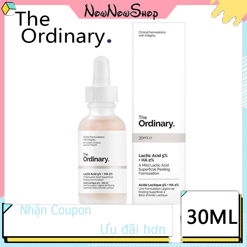Serum tẩy tế bào chết sáng da, mờ thâm Lactic Acid 5%  + HA 30ml-The Ordinary