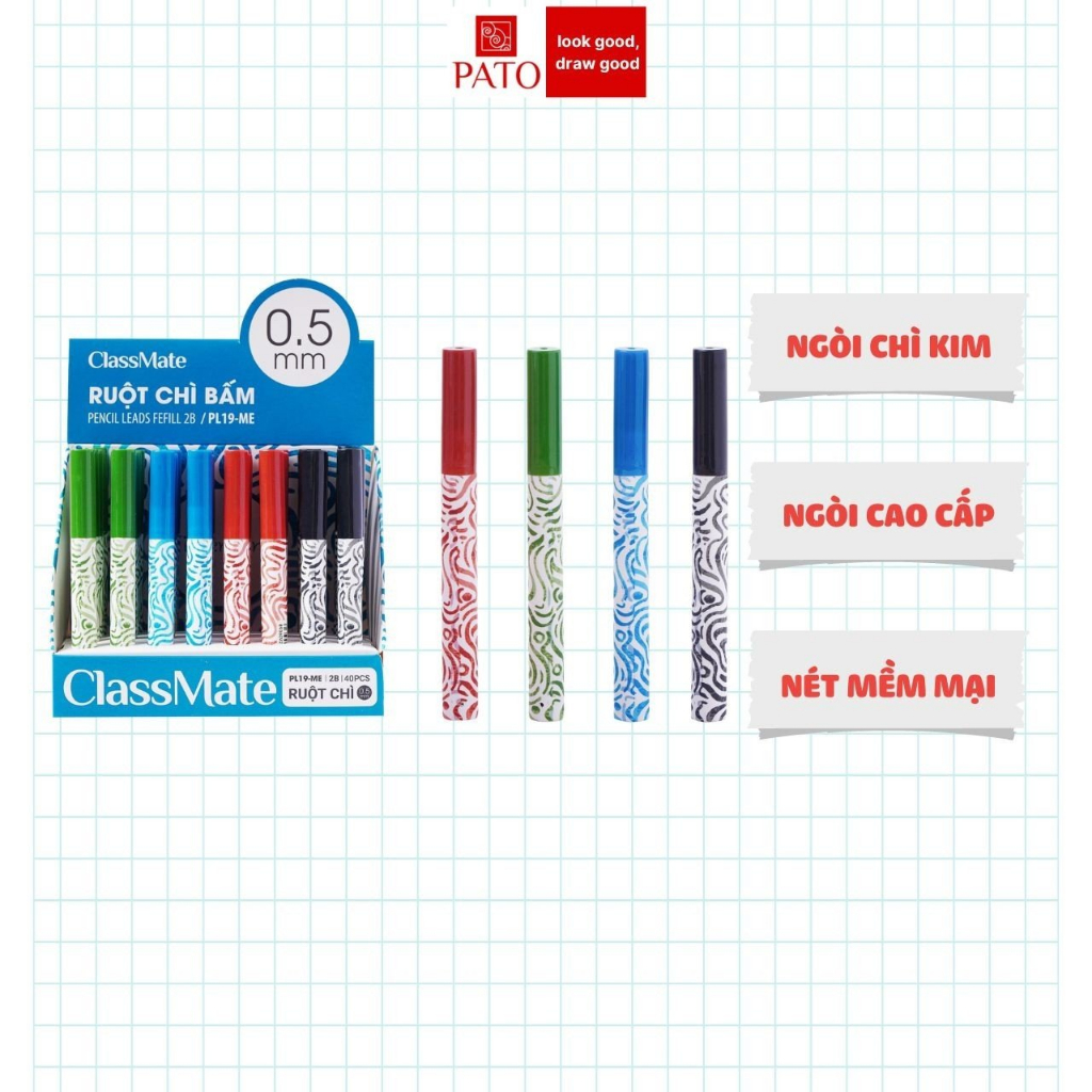 Ngòi Bút Chì Kim 0.5mm Nguyên Liệu Cao Cấp, Nét Chì Mềm Mại, Trơn Tru, Thay Thế Được Cho Các Loại Chì Bấm PL19-ME