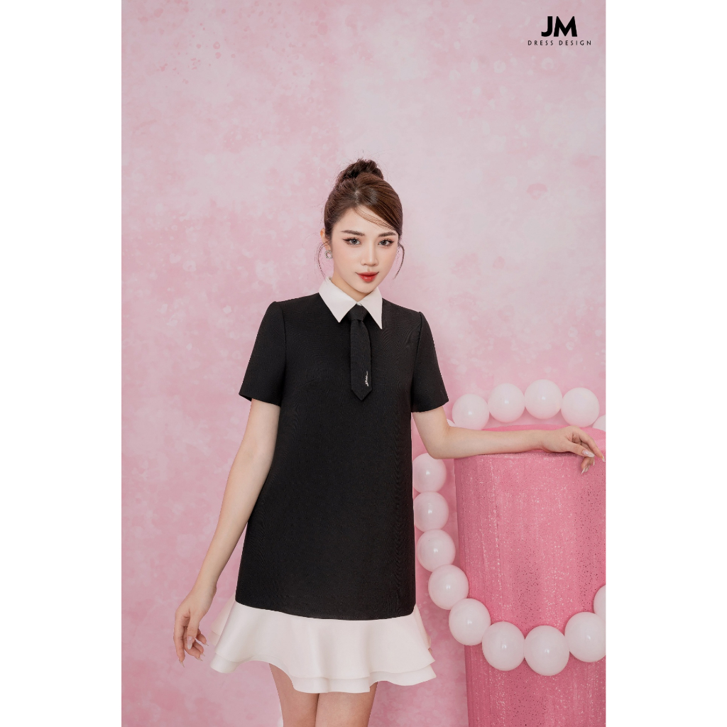Đầm thiết kế JM Dress Design suông thêu cà vạt 1S84.2306PL