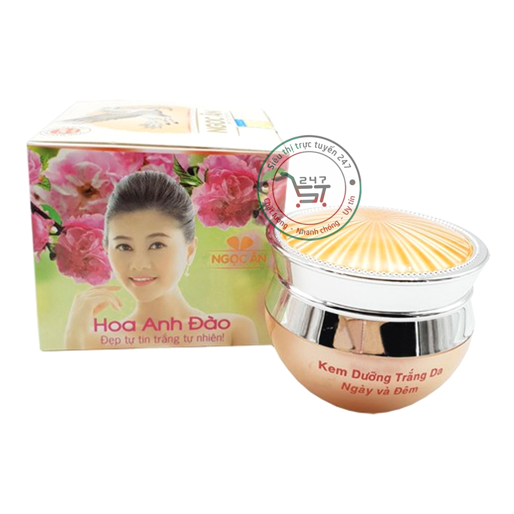 Kem dưỡng Trắng da mặt Giữ ẩm Bảo vệ da ngày và đêm ngọc trai collagen Ngọc Ân 20g (trắng-cam)