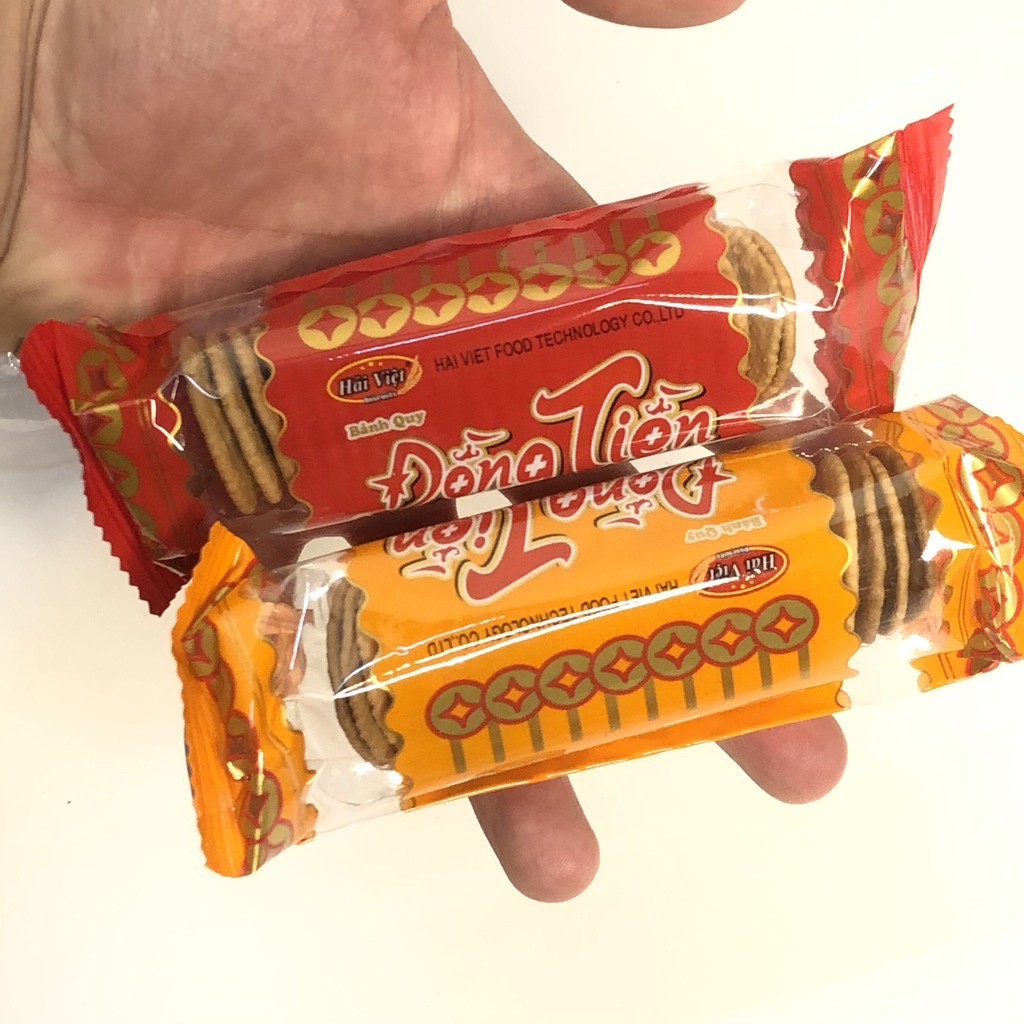 Bịch 10 Gói Bánh Quy Đồng Tiền Hải Việt - Đồ Ăn Vặt Tuổi Thơ