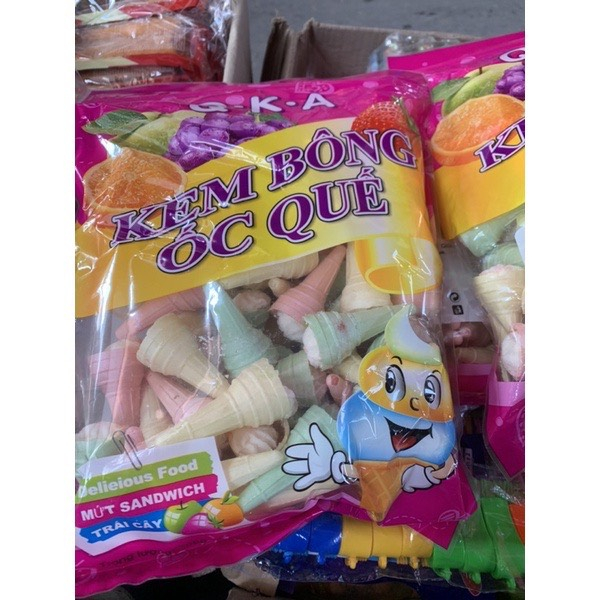 Kẹo Kem Bông Ốc Quế Gói 170gr - Đồ Ăn Vặt Tuổi Thơ Hot
