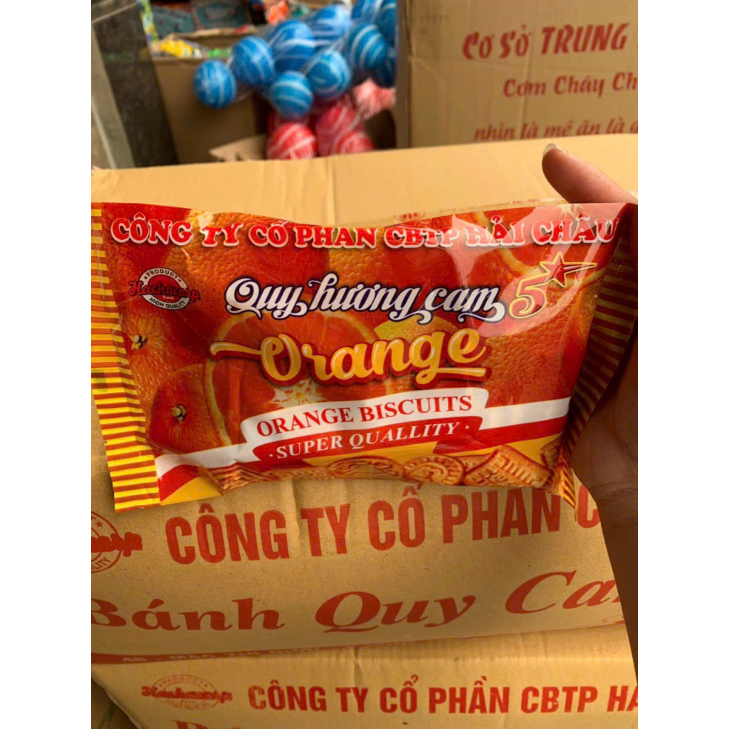 Set 5 Gói Bánh Quy Cam Hải Châu Gói 130gr - Đồ Ăn Vặt Tuổi Thơ
