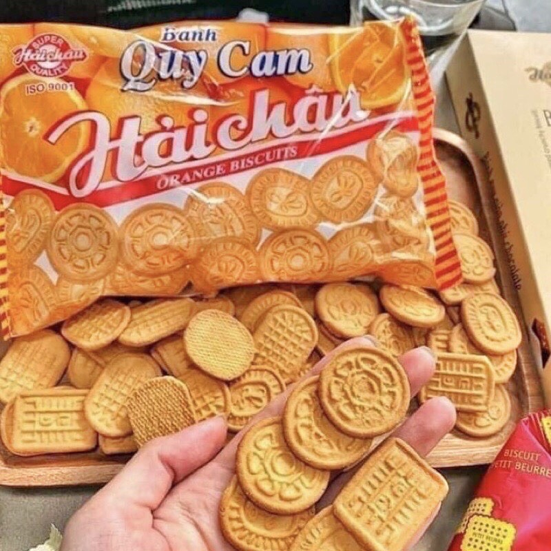 Set 5 Gói Bánh Quy Cam Hải Châu Gói 130gr - Đồ Ăn Vặt Tuổi Thơ