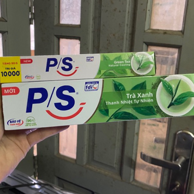 KEM ĐÁNH RĂNG PS trà xanh hộp 180g / 230gr tặng